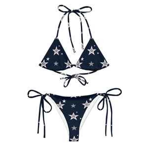 Wrap Around Waist Tie Swimsuit Adjustable Fitting Chic Minimalist Solid Color Sublimates Print Women Swimming Beach <b>Bikini</b> - Product Image 6