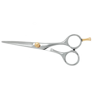 Ciseaux de Barbier Sur Mesure Argentés avec Vis de Réglage Dorée – Instruments de Beauté Élégants en Acier Inoxydable – Offre Spéciale - Product Image 5