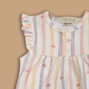 Cot & Candy - Body de bebé con estampado de cerezas orgánicas y volantes, diseño divertido y frutal - Product Image 3