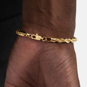 18K Gold Plated <b>Rope</b> Chain <b>Bracelet</b> for Men Women 925 Sterling Silver Twist <b>Rope</b> Link <b>Bracelet</b> Luxury Minimalist Jewelry - Product Image 2