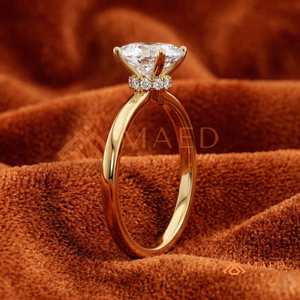 Moissanite Oval <b>Solitaire</b> <b>Ring</b> for Women Gold Tone Engagement Anniversary Jewelry Elegant Daily Wear Style - Product Image 2