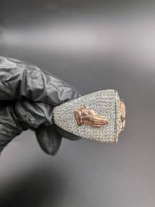 Moissanite Round Cut Diamond Script <b>Ring</b> For <b>Mens</b> 925 Sterling <b>Silver</b> Fine Hip Hop Party Jewelry Gift For Friends - Product Image 3