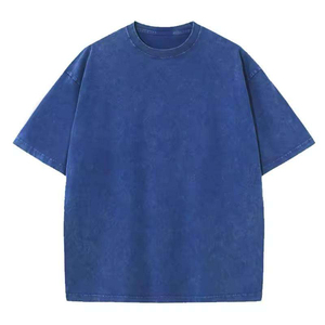 OEM ODM New Design Customizable 100% Cotton Formal <b>Men</b> T-<b>Shirt</b> Loose Fit Acid Wash Drop Shoulder Boxy <b>Silk</b> Screen Printed - Product Image 3