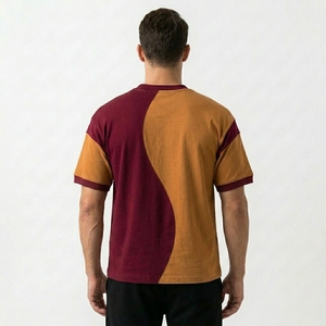 T-shirt athlétique pour homme, coupe ajustée, léger, respirant, motif ondulé, logo personnalisé, fabricant - Product Image 4