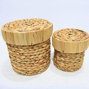 Artex Dong Thap Factory Handmade Decorative Seagrass Water Hyacinth <b>Storage</b> Baskets Natural <b>Home</b> <b>Organization</b> - Product Image 2