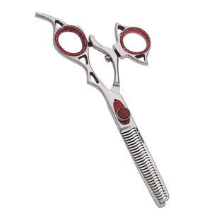 Stainless Steel Professional Razor Edge <b>Thinning</b> Texturizing Shears Barber Hairdressing Salon Adjustable Finger <b>Ring</b> - Product Image 4