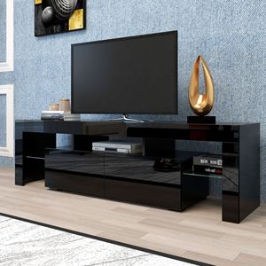 Moderno supporto TV LED in nero 20 colori W/telecomando luci moderne TV Stand - Product Image 4