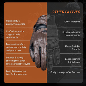 Gants de course moto de haute qualité en cuir véritable, à doigts entiers, compatibles écran tactile, imperméables et isolants thermiquement - Product Image 5