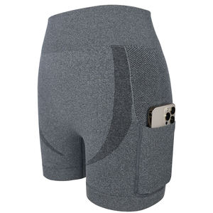 Shorts de yoga taille haute sans couture pour femme, extensibles, respirants, doux au toucher, pour le fitness et l'entraînement en salle de sport - Product Image 1