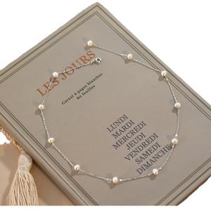 Collar de Perlas de Agua Dulce con Cadena en O, Versátil y a la Moda, con Tema Literario Retro de Cielo Estrellado, para Banquetes o el Trabajo - Product Image 5