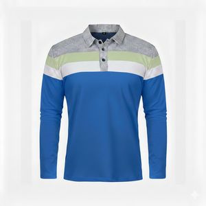 Polo à manches longues pour homme, exportation mondiale, logo personnalisé - Product Image 5