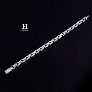 Pulsera de Lujo con Eslabones Rectangulares de Moissanita VVS, Estilo Hip Hop, con Diamantes Cultivados en Laboratorio, Joyería para Hombre - Product Image 4