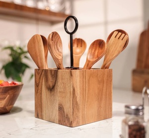 Premium <b>Wooden</b> Spoon Holder for <b>Kitchen</b> Storage Organization and Home Cooking <b>Accessories</b> - Product Image 3