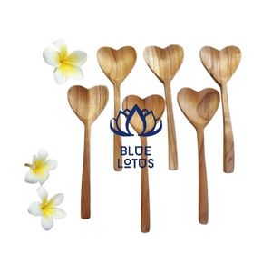 Juego de 7 Cucharas Reutilizables de Madera de Acacia de 5.8 Pulgadas, Mini Cucharas para Miel, Mermelada y Condimentos, Solo Lavar a Mano, Utensilios de Cocina - Product Image 1