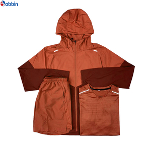 Ensemble de survêtement confortable 3 pièces coupe-vent personnalisé pour homme, en polyester, à capuche, imprimé, streetwear, uni, unisexe, respirant - Product Image 3