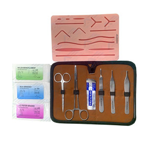 Kit d'entraînement à la suture cutanée en acier inoxydable pour étudiants, instrument médical, coussin de suture à 3 couches pour interventions chirurgicales mineures - Product Image 1