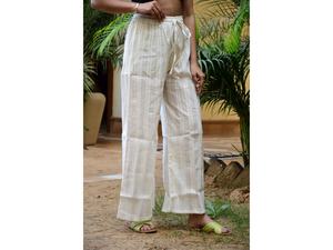 Pantalon en coton à imprimé floral de Style européen élégant pour femmes respirant printemps été tenue décontracté Logo personnalisé fermeture mi-élastique - Product Image 6