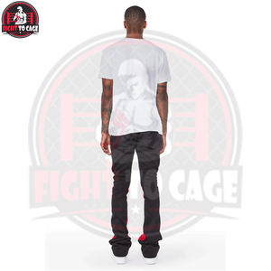 Pantalones de chándal acampanados para hombre con logo personalizado, diseño de salpicaduras de pintura, estilo urbano, joggers de felpa gruesa en blanco para branding - Product Image 6