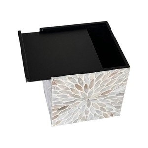 Handmade Wooden White Tissue Box with Mother of Pearl Inlay for Home Decor - Product Image 4