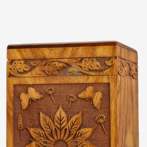 AYAANS Rosewood wooden Hand Carved Wooden Hot Selling cremation Urn Box for Adult Ashes Wholesale Cremation Urns (6X6X11)IN - Product Image 5