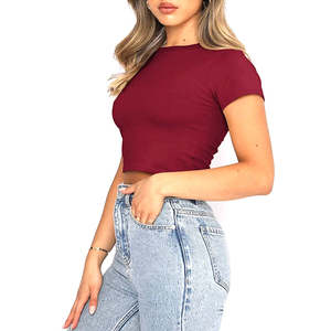 Tops cortos de verano al por mayor para mujer, de secado rápido, sin mangas, blusas cortas lisas de verano para mujer - Product Image 5