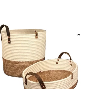 Round eco-friendly <b>water</b> <b>hyacinth</b> storage <b>basket</b> with handle, metal <b>basket</b> - Product Image 3