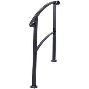 Corrimano per Scale Esterne a 1-3 Gradini, Ringhiere Flessibili in Ferro Battuto per Portico Anteriore, Dispositivi di Assistenza - Product Image 2