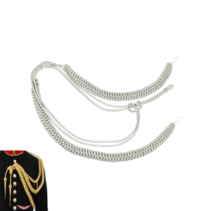 Aiguillette uniforme dorée tressée métallique, cordon doré, Aiguillette britannique, tresse métallique dorée pour vêtement - Product Image 6
