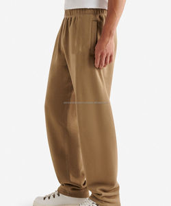 กางเกงจ็อกเกอร์ลำลองสำหรับผู้ชาย, กางเกงเอวสูงปานกลางเอวต่ำผ้าฝ้ายผ้าฟลีซทรงหลวมสไตล์ทรงตรงสำหรับฤดูหนาว - Product Image 2