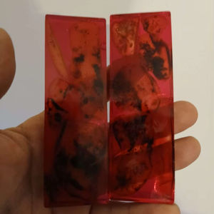 2 Placas de cuerno rayado de búfalo para fabricación de cuchillos, empuñaduras y marcos, incrustaciones para guitarra - Product Image 1