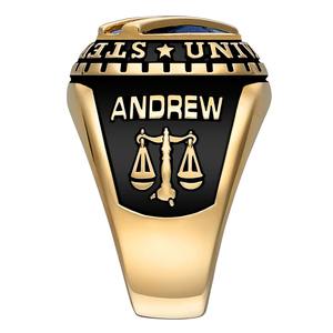 Anillo de Graduación de Plata de Ley 925 con Piedra de Nacimiento en Forma de Cojín y Puente Diagonal, Anillo de Colegio, Anillo de Celebración Universitaria - Product Image 3