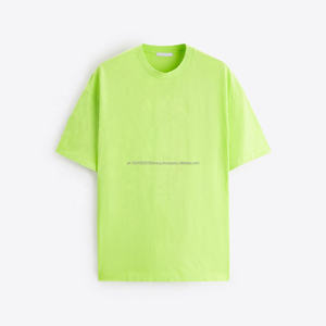 T-shirt de haute qualité avec impression 3D en relief, en coton de qualité supérieure, à épaules tombantes, épais, pour hommes, 100% coton, vert - Product Image 5