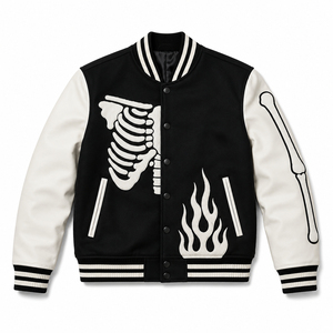 SHH INDUSTRIES Custom Premium <b>Men's</b> Wool Varsity <b>Jacket</b> Embroidered Letterman Baseball Bomber <b>Jacket</b> OEM ODM Private Label - Product Image 1