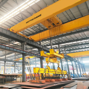 <strong>Electromagnetic</strong> Overhead <strong>Crane</strong> 10+10ton 20+20ton Double Girder Hang Beam Bridge <strong>Crane</strong> with Carrier-beam PLC Motor Gear - Product Image 4