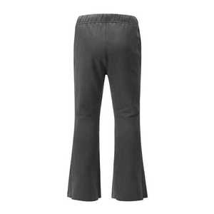 <b>Plain</b> Solid Charcoal Grey Eco-Friendly Men's Flare Pants Drawstring Closure <b>Black</b> <b>Trousers</b> Wide Leg Basic Comfort Casual Design - Product Image 3