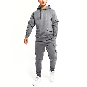 Chándal con capucha y bolsillos de alta calidad para hombre con logotipo personalizado, conjunto de chándal informal para hombre - Product Image 3