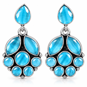 Boucles d'oreilles pendantes en argent plaqué antique avec améthyste, style bohème, design pour amoureux, bijoux de fête, vente en gros - Product Image 1
