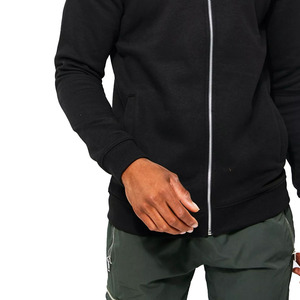 OEM Customized Men's Classic Full <b>Zip</b> Bomber Jacket With Stand Collar With Ribbed Cuffs Casual Lightweight Men's Black Jacket - Product Image 5
