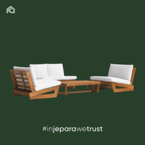 Canapé profond moderne en teck à trois places pour l'extérieur avec coussin imperméable pour salon, hôtels, villas, meubles de jardin artisanaux - Product Image 6