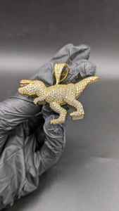 Colgante de Dinosaurio con Incrustaciones de Moissanita, Chapado en Oro con Plata 925, para Joyería Fina, Colgantes y Dijes - Product Image 4
