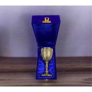 Handmade Brass <b>Goblet</b> Vintage Embossed Design Round <b>Wine</b> Cup for Wedding Decorative Use - Product Image 2