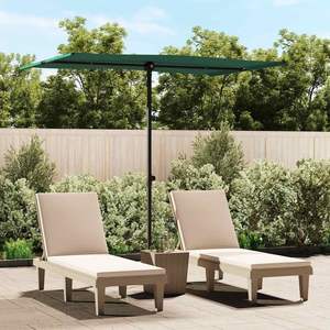 Grand parasol de jardin réglable en hauteur en polyester vert – Parasols et bases de terrasse - Product Image 1