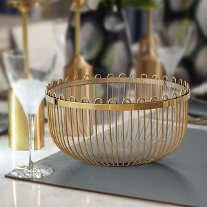 Panier de rangement ovale en fil métallique avec poignées en corde, design moderne, plateau d'organisation multi-usages, paniers cadeaux décoratifs de luxe - Product Image 5