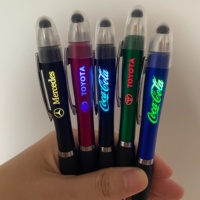 Stylo bille en plastique élégant personnalisé en gros, livraison rapide, faible MOQ, largeur d'écriture 1,0 mm, impression de logo léger