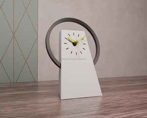 The CRAFT EXIM Luxury Natural Marble Quartz <b>Art</b> <b>Deco</b> Desk <b>Clock</b> Handcrafted Home Office Timepiece - Product Image 1