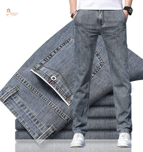 Jeans de Mezclilla Elásticos Ecológicos Oscuros de Alta Calidad para Hombre, Versátiles, Cómodos, Transpirables, Pantalones Largos Casuales de Negocios - Product Image 1