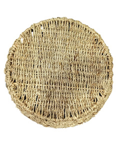Handwoven Seagrass Serving <b>Tray</b> <b>Basket</b> with Wooden Handles Oval Woven Bamboo Style Household Grade for Kitchen Dining Decor - Product Image 2
