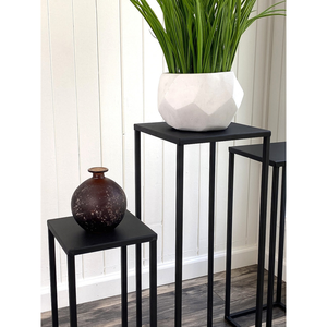 Modern Black Metal <b>Plant</b> <b>Stand</b> Set <b>Tall</b> Square Flower Pot Holders for Indoor <b>Plants</b> Living Room Balcony Office and Contemporary - Product Image 4
