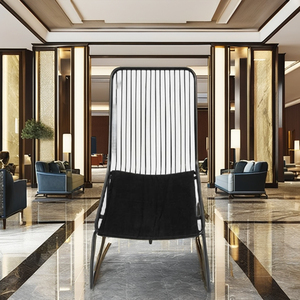 Fauteuil d'hôpital moderne de luxe en fer forgé à dossier haut pour usage intérieur/extérieur - Product Image 1