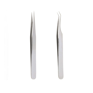 Pince à épiler pour cils en acier inoxydable ultra-précise anti-magnétique avec embout en fibre, antidérapante, pour extensions de cils Mega Volume, Kaamir - Product Image 3